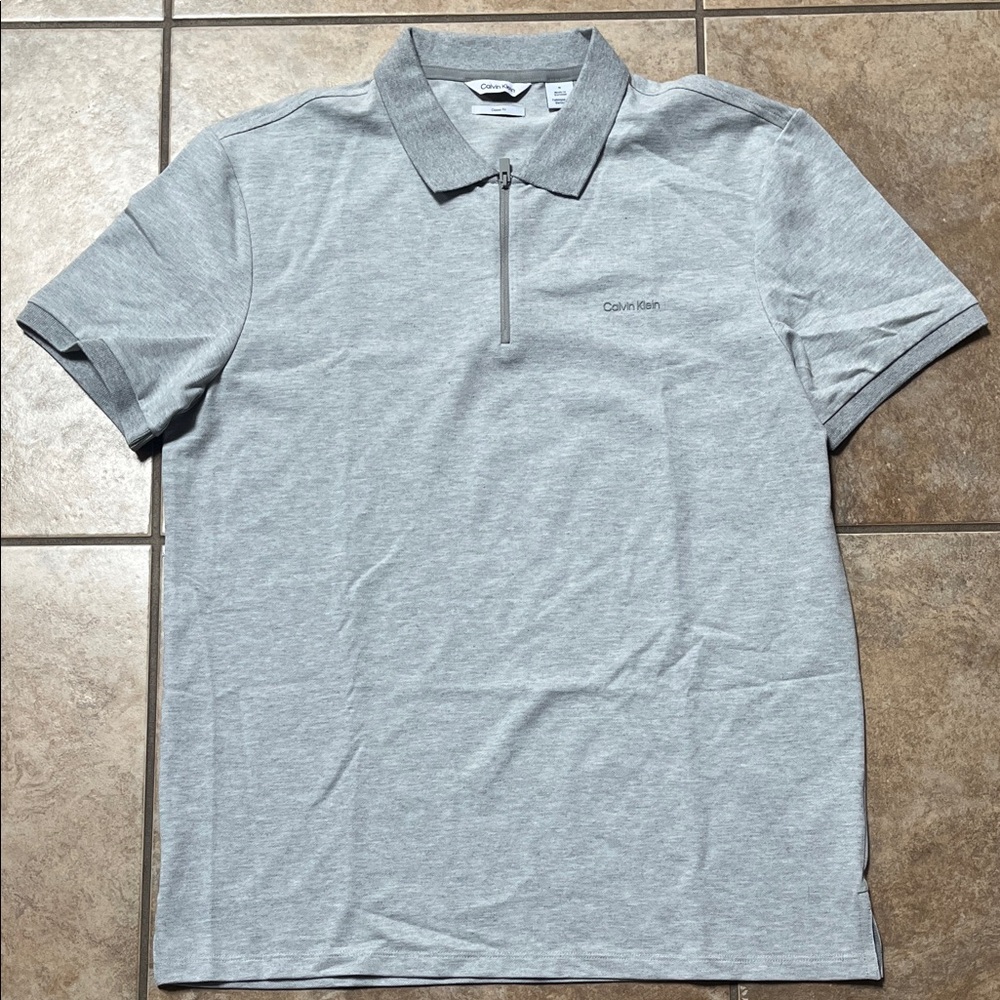Calvin Klein Men's Light Gray Polo Shirt